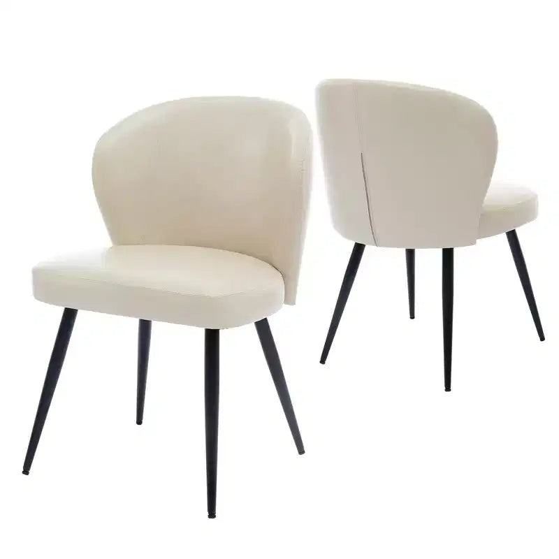 Lot de 2 chaises de salle à manger, chaises de cuisine avec dossier et assise rembourrés, chaise d'appoint décorative sans accoudoirs en similicuir rembourré