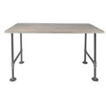 RESTORE Riverstone Grey Solid Wood Office Desk by Pipe Decor