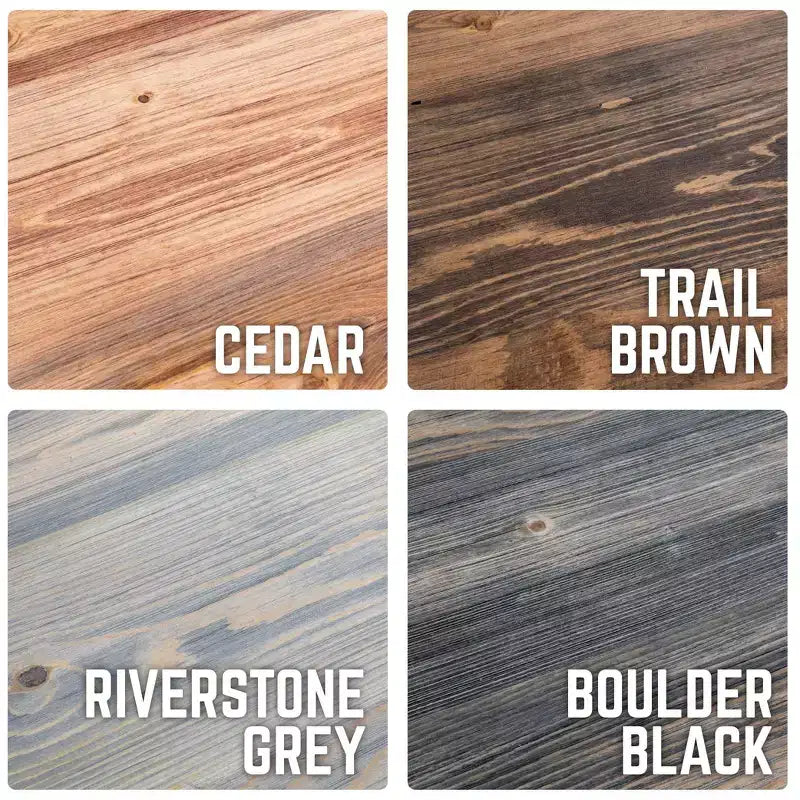 Bureau en bois massif gris Riverstone avec piètement en tuyaux industriels