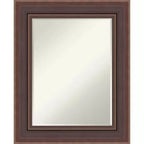 Amanti Art Moab Brown Bronze Petite Bevel Bathroom Wall Mirror 31.5 x 25.5 in.