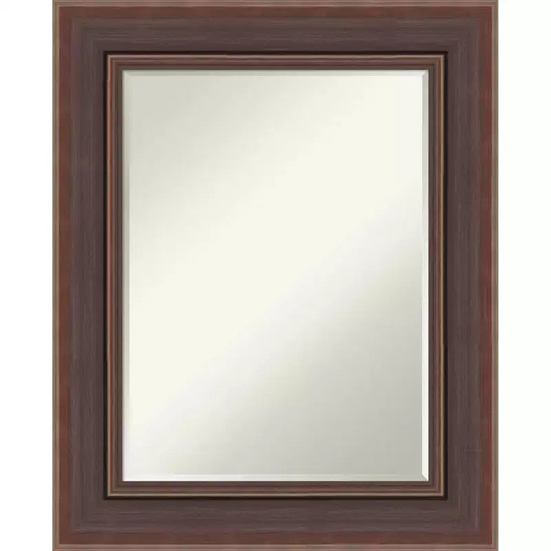 Amanti Art Moab Brown Bronze Petite Bevel Bathroom Wall Mirror 31.5 x 25.5 in.