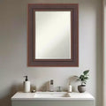 Miroir mural biseauté Moab marron bronze petite taille 31,5 x 25,5 po.