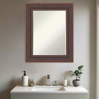 Miroir mural biseauté Moab marron bronze petite taille 31,5 x 25,5 po.