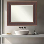 Miroir mural biseauté Moab marron bronze petite taille 31,5 x 25,5 po.