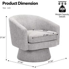 360° Swivel Accent Sofa Chair, Cozy Round Chenille Fabric Round Armchair Single Sofa with Arms for Living Room