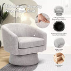 360° Swivel Accent Sofa Chair, Cozy Round Chenille Fabric Round Armchair Single Sofa with Arms for Living Room