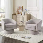360° Swivel Accent Sofa Chair, Cozy Round Chenille Fabric Round Armchair Single Sofa with Arms for Living Room