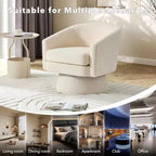 360° Swivel Accent Sofa Chair, Cozy Round Chenille Fabric Round Armchair Single Sofa with Arms for Living Room