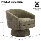 360° Swivel Accent Sofa Chair, Cozy Round Chenille Fabric Round Armchair Single Sofa with Arms for Living Room