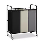 2/3-Bag Laundry Basket Hamper, Heavy Duty Laundry Sorter Cart with Lockable Wheels and 2/3x40L Removable Bags, Separated Laundry Room Organizer