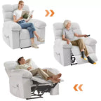 Fauteuil inclinable à bascule avec fonction de massage et de chauffage, tissu respirant ergonomique, 2 poches latérales, pour salon, chambre à coucher