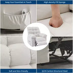 Fauteuil inclinable à bascule avec fonction de massage et de chauffage, tissu respirant ergonomique, 2 poches latérales, pour salon, chambre à coucher