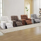 Fauteuil inclinable à bascule avec fonction de massage et de chauffage, tissu respirant ergonomique, 2 poches latérales, pour salon, chambre à coucher