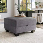 Canapé-lit futon Tallulah - Canapé convertible avec méridienne de rangement, gris