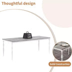 Table de salle à manger rectangulaire pour 6, table de cuisine rustique de 200 cm avec grand plateau pour les fêtes en famille (chaises non incluses)