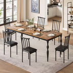 Table de salle à manger rectangulaire pour 6, table de cuisine rustique de 200 cm avec grand plateau pour les fêtes en famille (chaises non incluses)