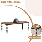 Table de salle à manger rectangulaire pour 6, table de cuisine rustique de 200 cm avec grand plateau pour les fêtes en famille (chaises non incluses)