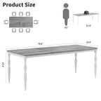 Table de salle à manger rectangulaire pour 6, table de cuisine rustique de 200 cm avec grand plateau pour les fêtes en famille (chaises non incluses)