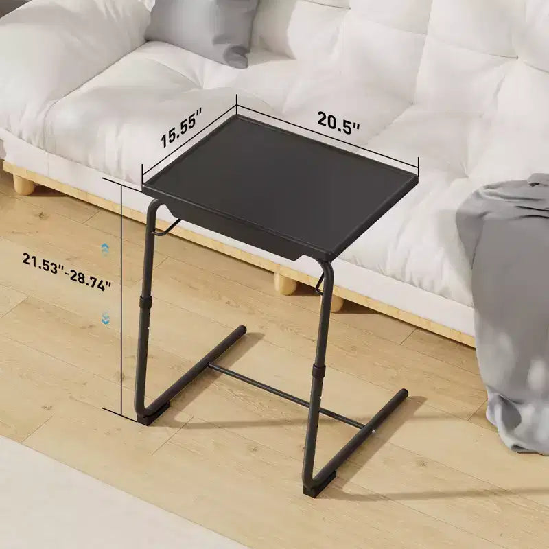 Lot de 2 plateaux TV, tables pliantes, avec 6 hauteurs et 3 angles d'inclinaison, plateau TV avec porte-gobelet, plateau repas pour manger sur le canapé, ordinateur portable, canapé-lit