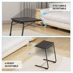 Lot de 2 plateaux TV, tables pliantes, avec 6 hauteurs et 3 angles d'inclinaison, plateau TV avec porte-gobelet, plateau repas pour manger sur le canapé, ordinateur portable, canapé-lit