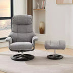 Fauteuil de salon inclinable pivotant Okak Modern en chenille réglable avec pouf, fauteuil d'appoint décontracté pour salons, zones de détente