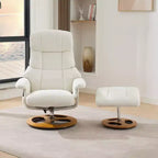 Fauteuil de salon inclinable pivotant Okak Modern en chenille réglable avec pouf, fauteuil d'appoint décontracté pour salons, zones de détente