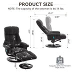 Fauteuil de salon inclinable pivotant Okak Modern en chenille réglable avec pouf, fauteuil d'appoint décontracté pour salons, zones de détente