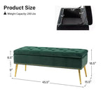 Banc de rangement Hippolytus avec garniture cloutée et capitonnage pour chambre à coucher | ART OF LIVING DESIGNS-NOIR