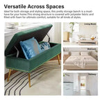 Banc de rangement Hippolytus avec garniture cloutée et capitonnage pour chambre à coucher | ART OF LIVING DESIGNS-NOIR