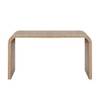 Table d'entrée Okak 59IN style cascade avec perles en bois, console au design minimaliste, table d'appoint pour couloir, salon, naturel