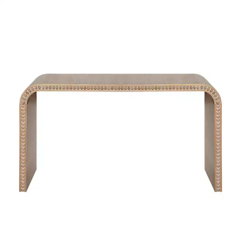 Table d'entrée Okak 59IN style cascade avec perles en bois, console au design minimaliste, table d'appoint pour couloir, salon, naturel
