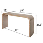 Table d'entrée Okak 59IN style cascade avec perles en bois, console au design minimaliste, table d'appoint pour couloir, salon, naturel