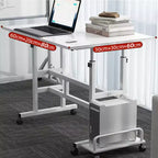 Bureau debout mobile – Poste de travail à 2 niveaux réglable en hauteur avec roulettes pour la maison/le bureau