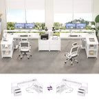 Besiost 66-73 Bureau réversible en L avec station de charge, bureau d'ordinateur pour bureau à domicile avec lumières LED et tiroirs