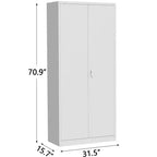 Armoire de rangement haute en métal avec étagères réglables et serrure, casier autoportant de 71 pouces pour garage et cellier
