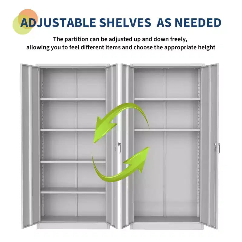 Armoire de rangement haute en métal avec étagères réglables et serrure, casier autoportant de 71 pouces pour garage et cellier