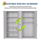 Armoire de rangement haute en métal avec étagères réglables et serrure, casier autoportant de 71 pouces pour garage et cellier