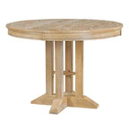Okak 56IN Table à manger ronde extensible style ferme, Table ronde avec piédestal robuste, Table pliante pour cuisine, salle à manger