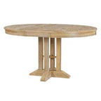 Okak 56IN Table à manger ronde extensible style ferme, Table ronde avec piédestal robuste, Table pliante pour cuisine, salle à manger