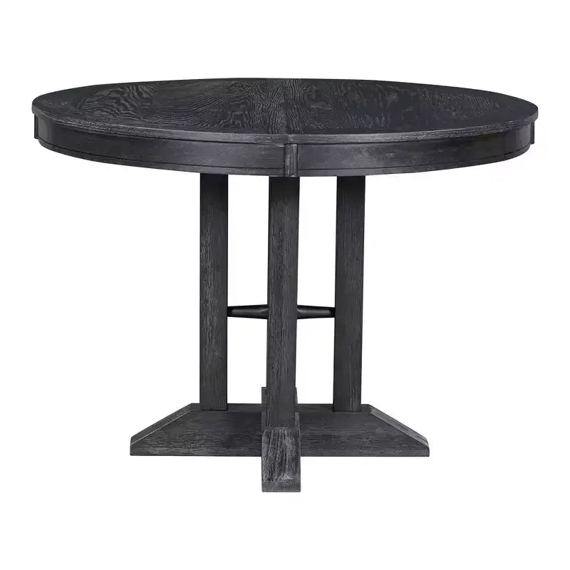 Okak 56IN Table à manger ronde extensible style ferme, Table ronde avec piédestal robuste, Table pliante pour cuisine, salle à manger