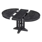 Okak 56IN Table à manger ronde extensible style ferme, Table ronde avec piédestal robuste, Table pliante pour cuisine, salle à manger