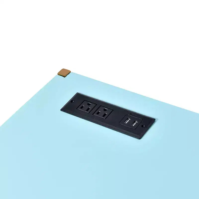 Okak Bureau de 108 cm avec Ports USB, Bureau Debout avec Base en Métal Doré, Bureau Informatique pour Salon, Bureau, Salle de Lecture