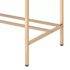Okak Bureau de 108 cm avec Ports USB, Bureau Debout avec Base en Métal Doré, Bureau Informatique pour Salon, Bureau, Salle de Lecture