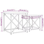vidaXL Tables basses gigognes (lot de 2) - Bois d'ingénierie aspect chêne fumé avec cadre en métal pour salon, bureau - Meuble polyvalent