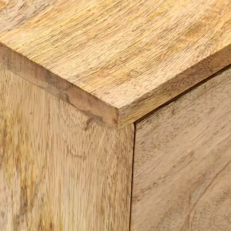 vidaXL Table de chevet en bois de manguier massif - Table de nuit en bois fabriquée à la main avec 2 tiroirs, robuste et durable, unique et décorative, montage facile requis