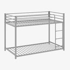 JOYMOR Lit superposé double sur double, cadre de lit double en métal avec barrière de sécurité pour garçons et filles