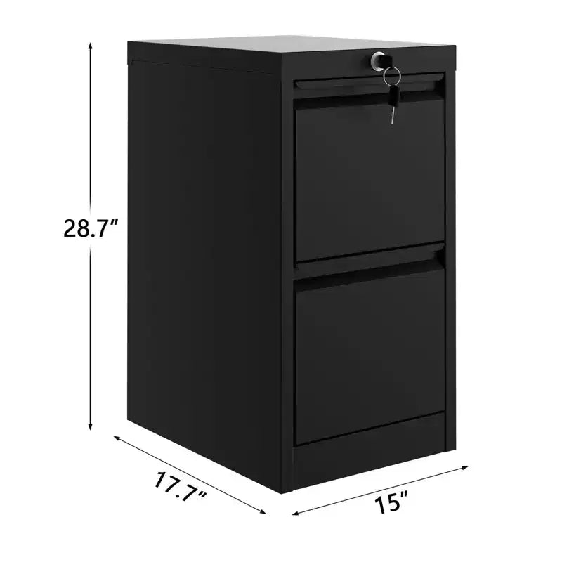 Meuble Classeur Vertical COZONY avec Serrure, Rangement Métallique 2 Tiroirs pour Documents Lettre et Légal