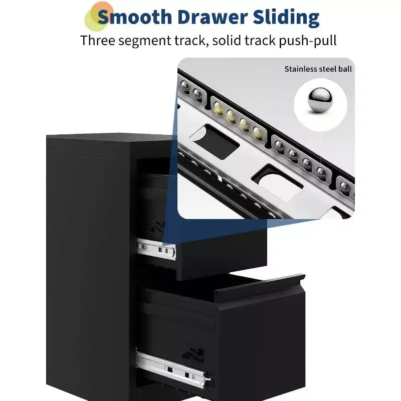 Meuble Classeur Vertical COZONY avec Serrure, Rangement Métallique 2 Tiroirs pour Documents Lettre et Légal