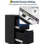Meuble Classeur Vertical COZONY avec Serrure, Rangement Métallique 2 Tiroirs pour Documents Lettre et Légal