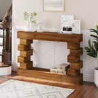 Console de table GDFStudio Ada Rustic Geometric Block Stacked Wood